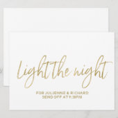 "Light the Night" Trouwfeest Verlichtingsletters Kaart (Voorkant / Achterkant)