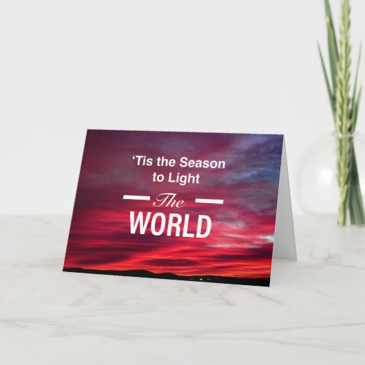 Light the World Sunrise Christmas Card Feestdagen Kaart (Voorkant)