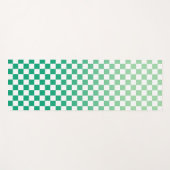 Light to Dark Green Ombré Checkered Pattern Yogamat (Voorkant (horizontaal))