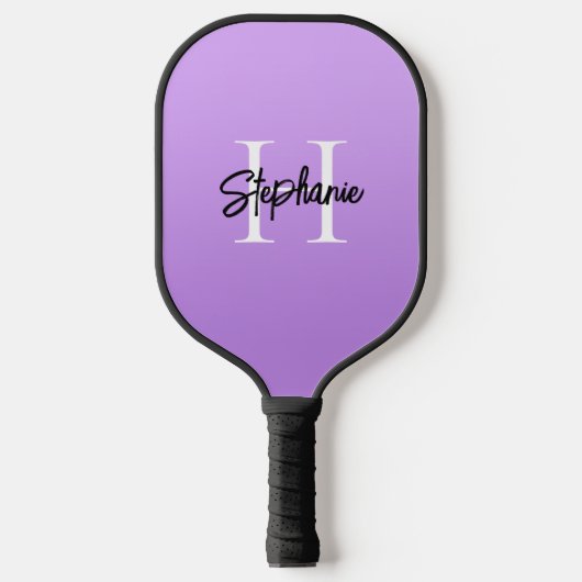 Light to Medium Lavender Ombre Monogrammed Pickleball Paddle (Voorkant)