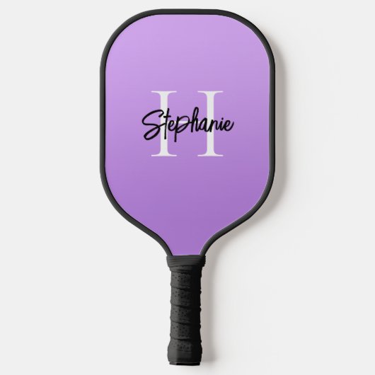 Light to Medium Lavender Ombre Monogrammed Pickleball Paddle (Achterkant)