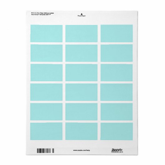 Light Turquoise Address Label (Full Sheet)