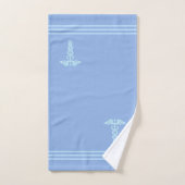 Light Turquoise Caduceus & Stripes on Sky Blue Bad Handdoek (Handdoek)