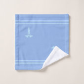 Light Turquoise Caduceus & Stripes on Sky Blue Bad Handdoek (Wasdoekje)