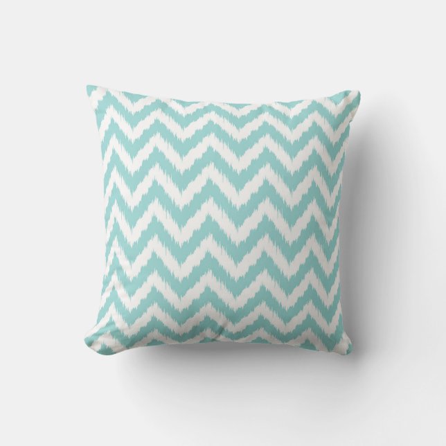 Light Turquoise Chevron Pattern Kussen (Voorkant)