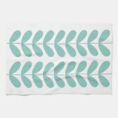 Light Turquoise Flowers Retro Mid Century Modern Theedoek (Horizontaal)