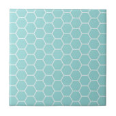 Light Turquoise Hexagon Honeycomb Patroon Tegeltje (Voorkant)