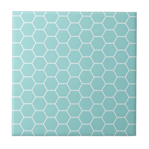 Light Turquoise Hexagon Honeycomb Patroon Tegeltje