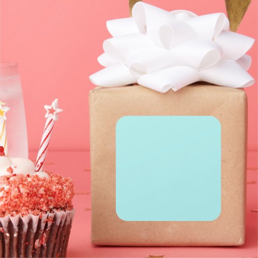 Light Turquoise Large Square Sticker (Feest)