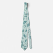 Light Turquoise Leaf Pattern Stropdas (Voorkant)