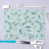 Light Turquoise Leaf Pattern Tissuepapier (Craft)