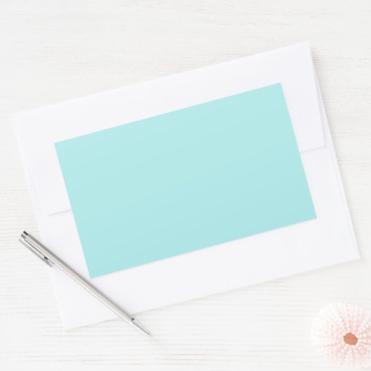 Light Turquoise Rechthoekige Sticker (Envelop)
