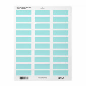 Light Turquoise Return Address Label (Full Sheet)