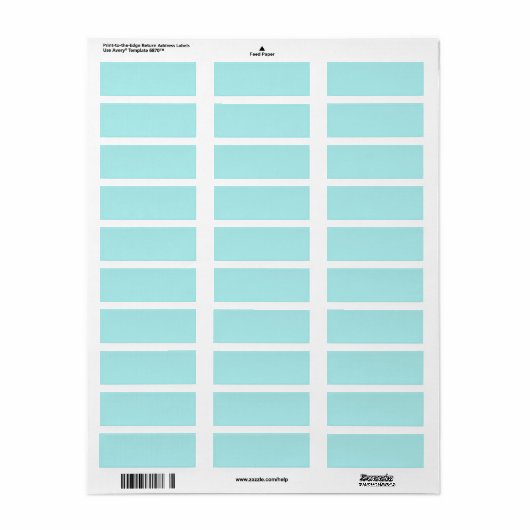 Light Turquoise Return Address Label (Full Sheet)