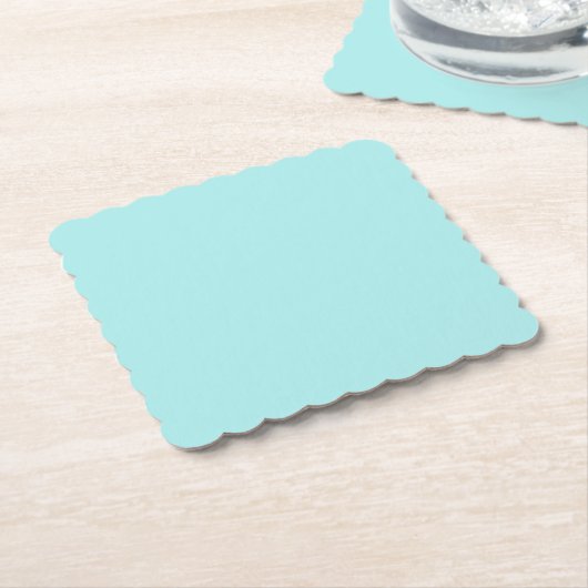 Light Turquoise Scalloped Kartonnen Onderzetters (Gebogen)