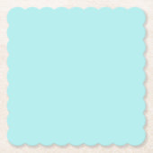 Light Turquoise Scalloped Kartonnen Onderzetters (Voorkant)