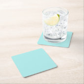 Light Turquoise Square Paper Onderzetter (Insitu)