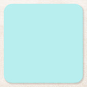 Light Turquoise Square Paper Onderzetter (Voorkant)