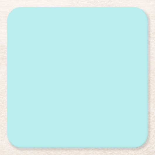 Light Turquoise Square Paper Onderzetter (Voorkant)