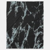 Light Turquoise Vein Black Marble Kijk uit Fleece Deken (Voorkant)