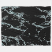 Light Turquoise Vein Black Marble Kijk uit Fleece Deken (Voorkant (Horizontaal))