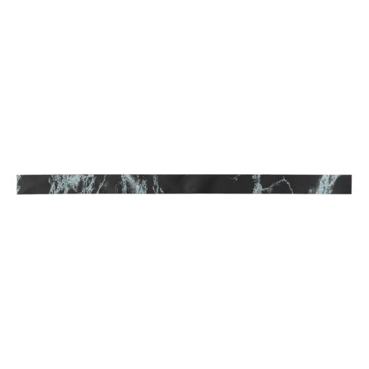 Light Turquoise Vein Black Marble Kijk uit Satijnen Lint (Voorkant)