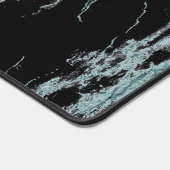 Light Turquoise Vein Black Marble Look Bureaumat (Hoek)