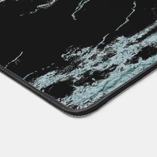 Light Turquoise Vein Black Marble Look Bureaumat (Hoek)