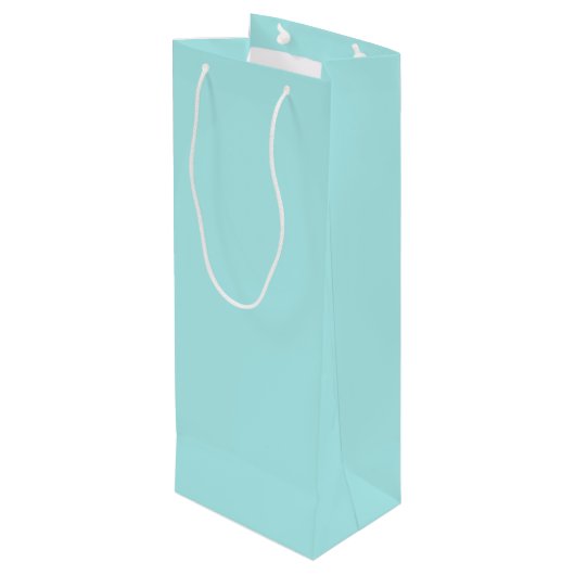Light Turquoise Wine Gift Bag Wijn Cadeautas (Achterkant Gekanteld)