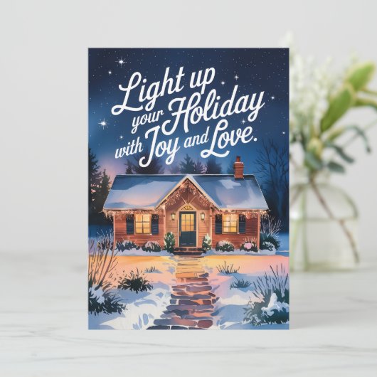 Light Up Holiday - Kerst Kaart (Staand voorkant)