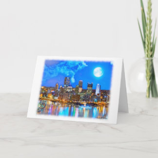 Light Up Night in Pittsburgh Wenskaart Kaart