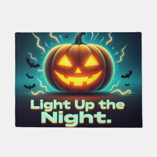 Light Up the Night Jack-O-Lantern Halloween Deurmat (Voorkant)