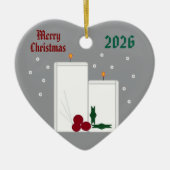 "Light Up the Season" Ceramic Heart Ornament (Voorkant)