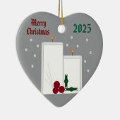 "Light Up the Season" Keramisch Hart Ornament (Rechts)