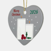 "Light Up the Season" Keramisch Hart Ornament (Links)