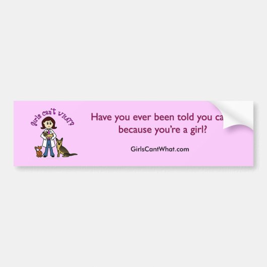 Light Veterinarian Girl Bumpersticker (Voorkant)