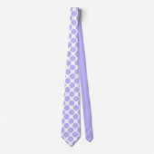 Light Violet Polka Dots on White Custom Necktie Stropdas (Voorkant)