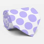 Light Violet Polka Dots on White Custom Necktie Stropdas (Opgerold)