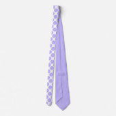 Light Violet Polka Dots on White Custom Necktie Stropdas (Achterkant)