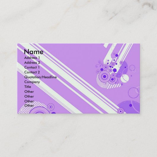 Light Violet Profile Card Visitekaartje (Voorkant)
