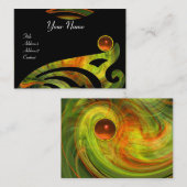 LIGHT VORTEX AGATE zwart geel sinaasappel groen Visitekaartje (Voorkant / Achterkant)