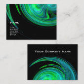 LIGHT VORTEX Aqua Blue Green Fractal Swirls Visitekaartje (Voorkant / Achterkant)