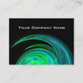 LIGHT VORTEX Aqua Blue Green Fractal Swirls Visitekaartje (Achterkant)