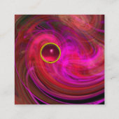 LIGHT VORTEX BUTTERFLY WING, RUBY Hot Pink Black Vierkante Visitekaartje (Achterkant)