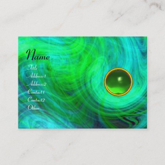 LIGHT VORTEX EMERALD green yellow oranje blue Visitekaartje (Voorkant)