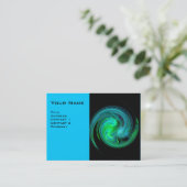 LIGHT VORTEX, levendig zwart blauw wit Visitekaartje (Staand voorkant)
