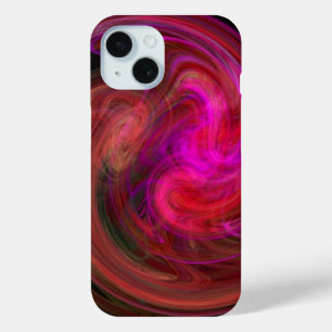 LIGHT VORTEX Pink Fuchsia Red Abstracte Fractals iPhone 15 Case