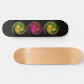 LIGHT VORTEX, zwart rood roze groen sinaasappel Skateboard (Horizontaal)