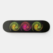 LIGHT VORTEX, zwart rood roze groen sinaasappel Skateboard (Horizontaal)