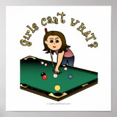 Light Vrouw Billiards Player Poster (Voorkant)